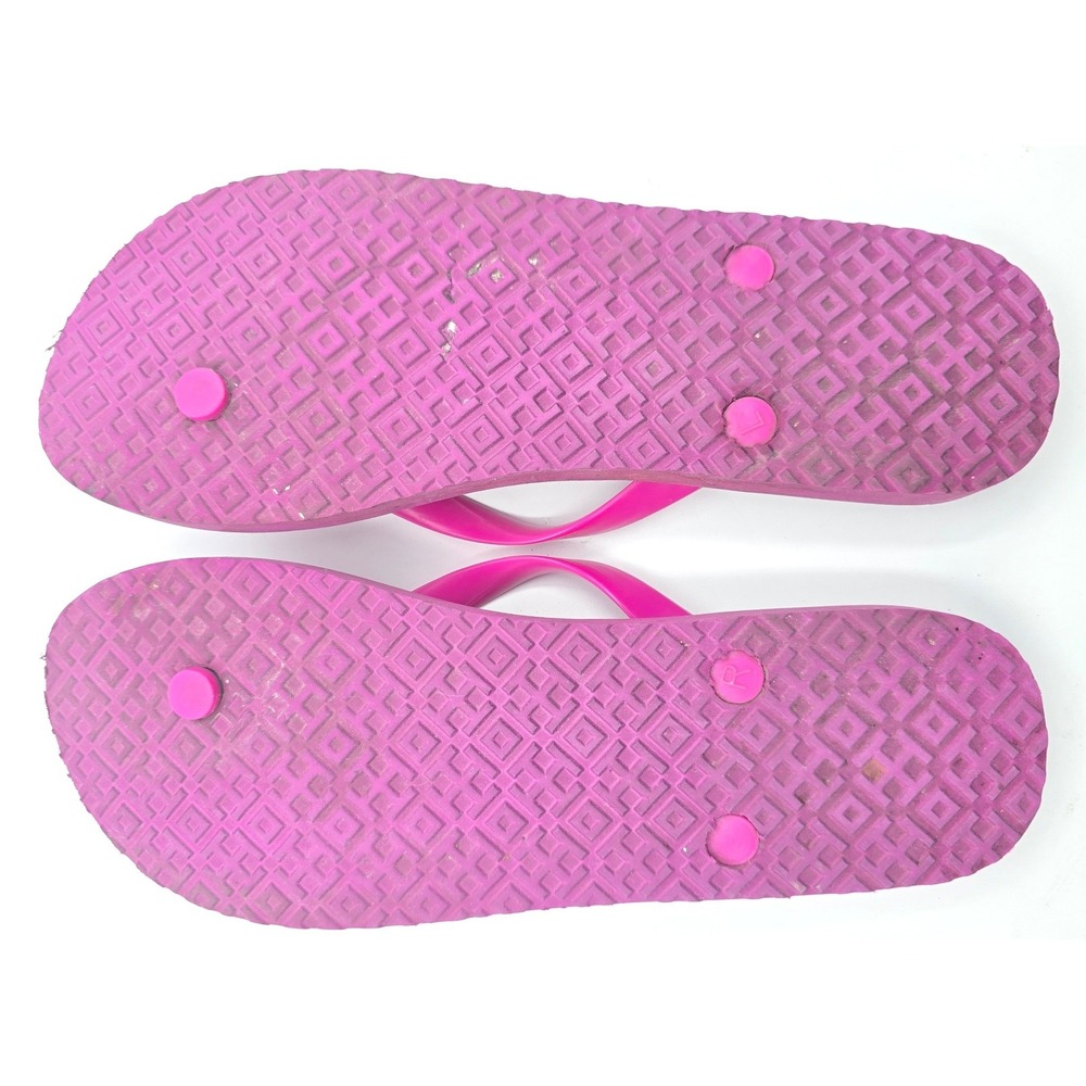 Tory Burch Womens Size 9 Thin Flip Flop Sandal Fuchsia Orange T-Logo Pattern - Picture 7 of 10